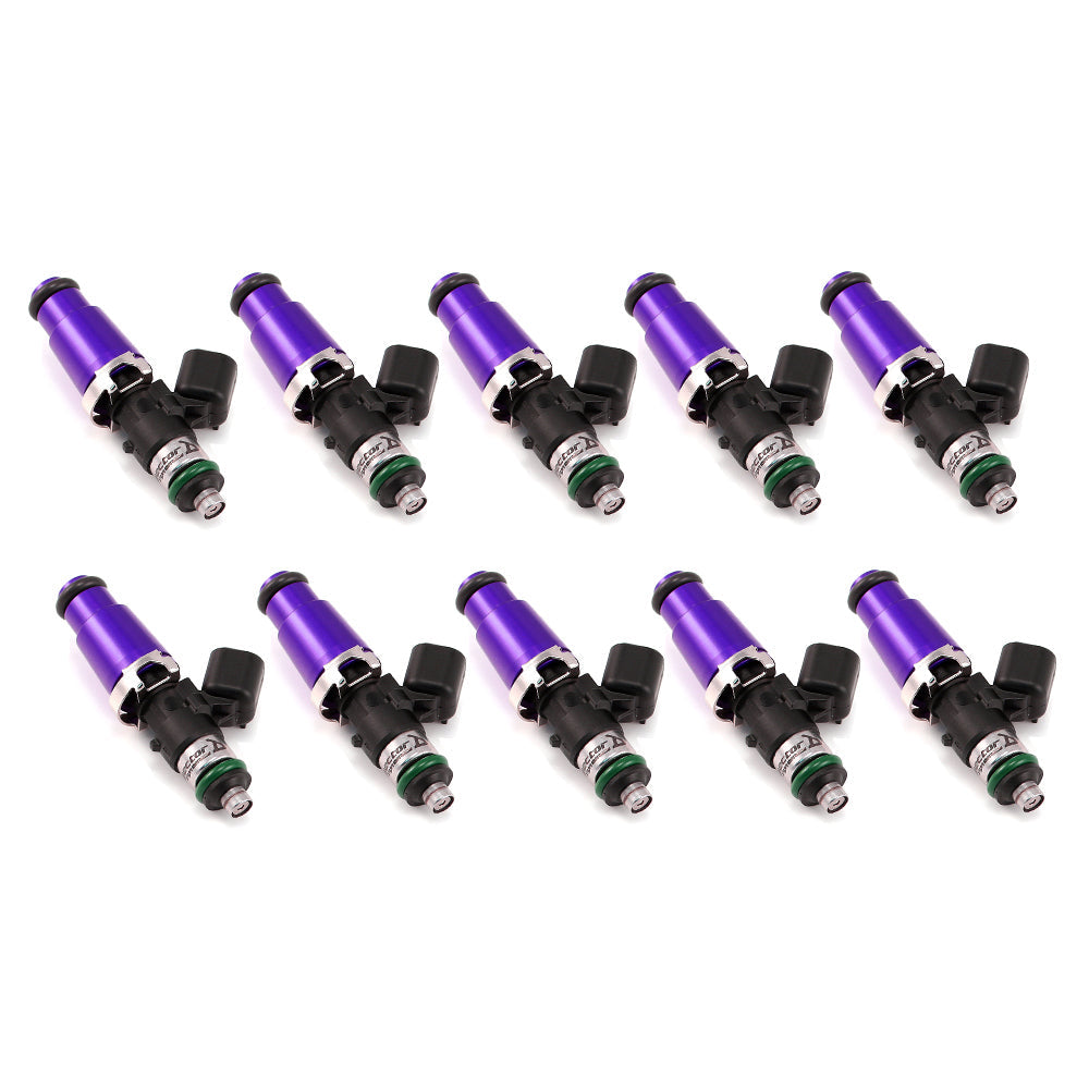 Injector Dynamics 1300cc Injectors - Dodge Viper 03-07, Ram SRT-10 04-06 - 60mm Length - 14mm Purple Top - 14mm Lower O-Ring (Set of 10) - 1300.60.14.14.10